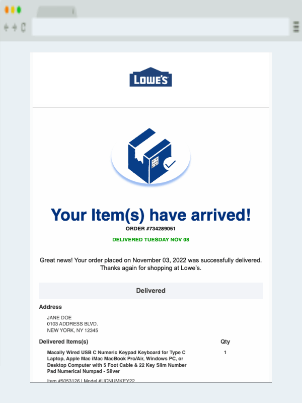 Lowes Email